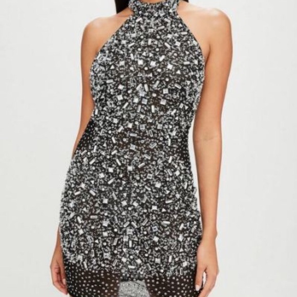 Carli Bybel X Missguided Black Embellished Dress - Picture 5 of 6